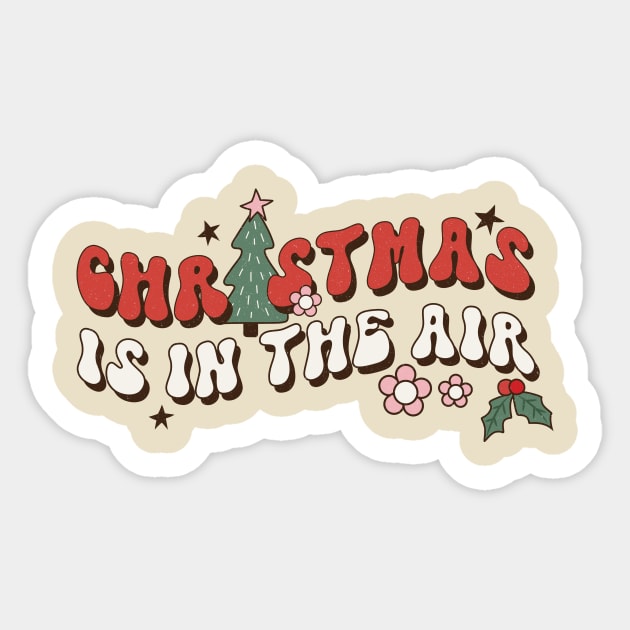 Retro Funny 70s Groovy Christmas Sticker by Mix Master Repeat